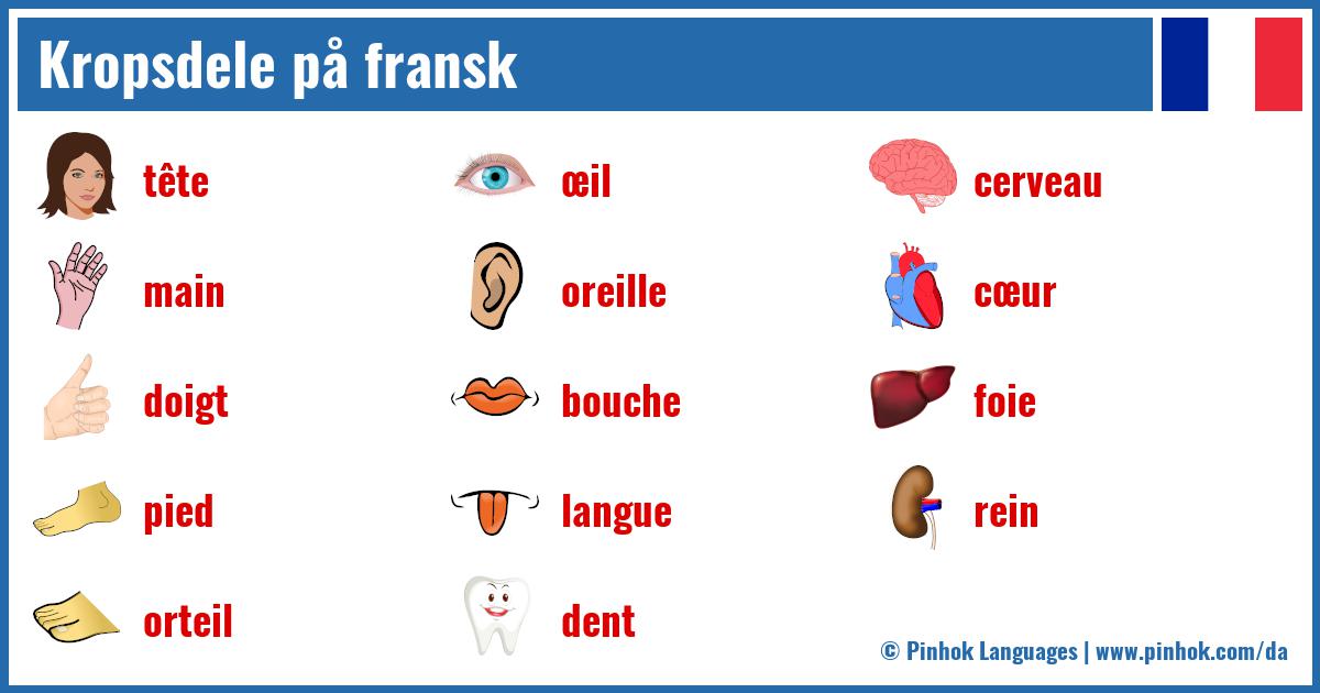 Kropsdele på fransk