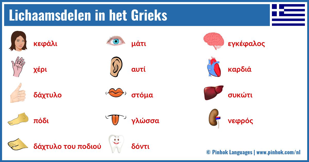 Lichaamsdelen in het Grieks