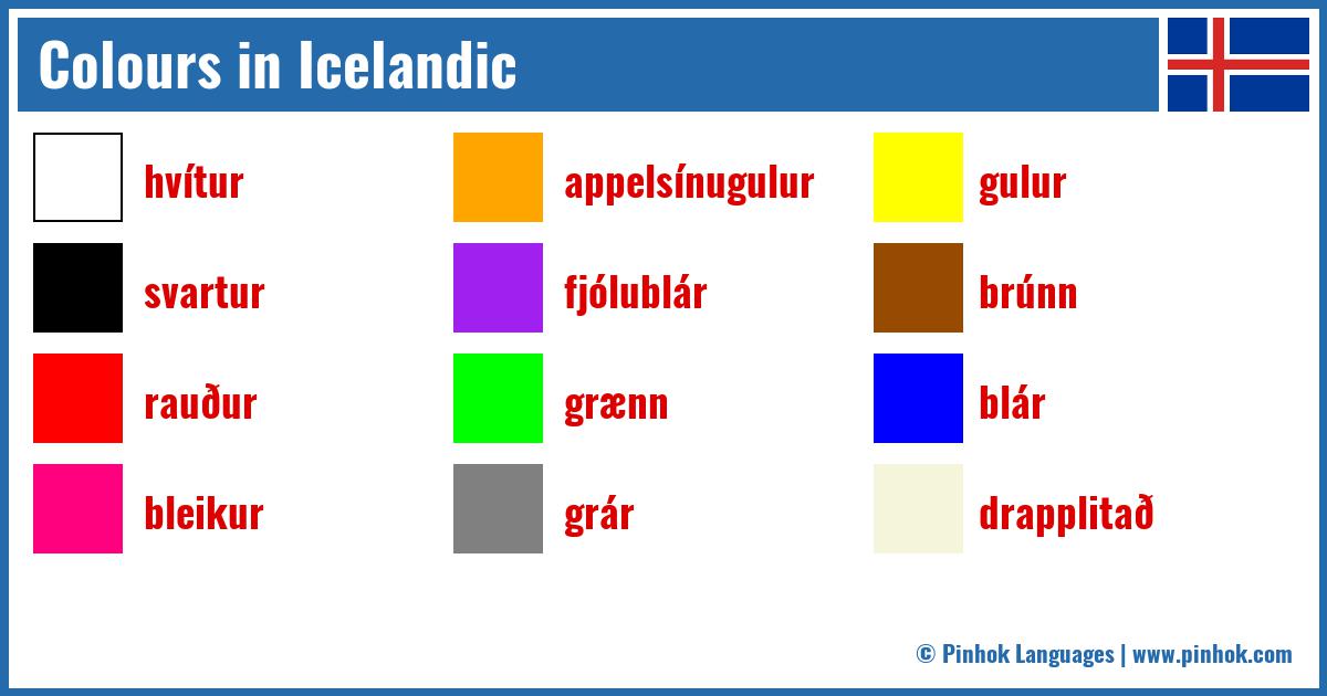 Colours in Icelandic