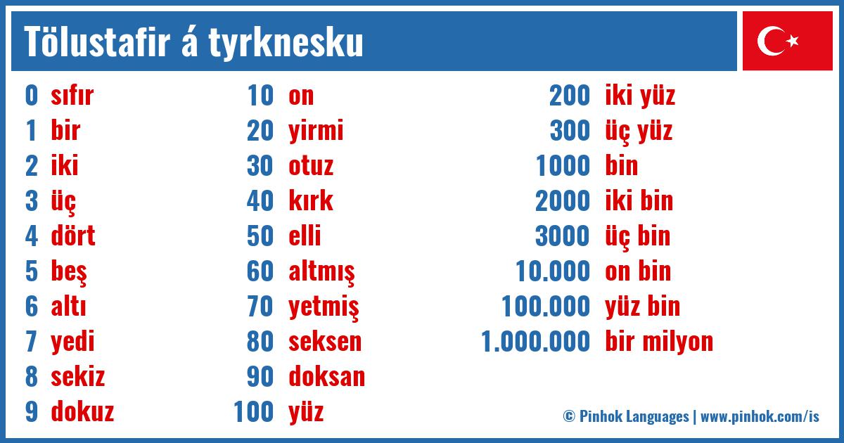 Tölustafir á tyrknesku