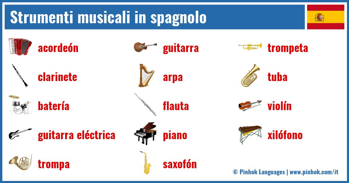 Strumenti musicali in spagnolo