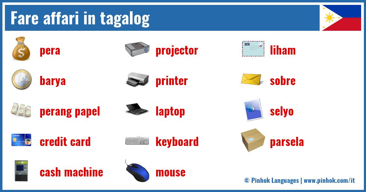 Fare affari in tagalog