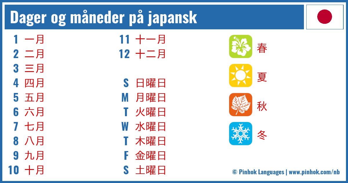 Dager og måneder på japansk