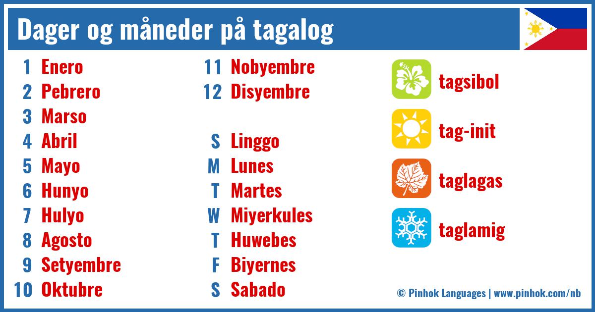 Dager og måneder på tagalog