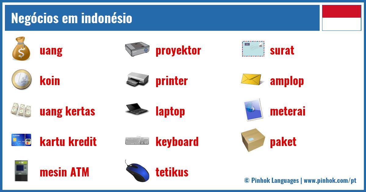 Negócios em indonésio