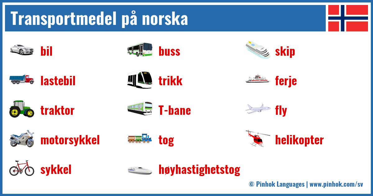 Transportmedel på norska